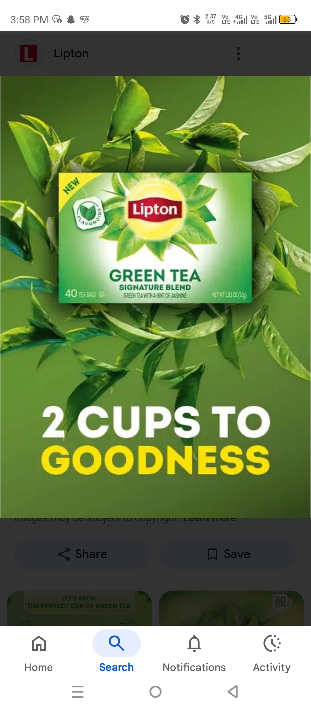 Lipton green tea mRP 180